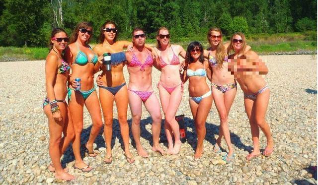 There's Something Very Unusual In This Bikini Group, Find It!