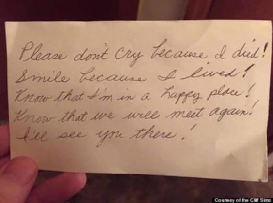 His Wife Of 60 Years Dies, Then He Looks In Her Checkbook And Sees A Note She Kept Hidden