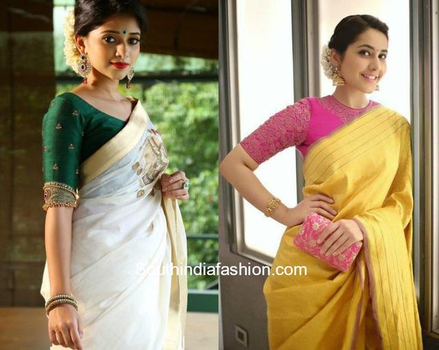 Close Neck Saree Blouse Designs