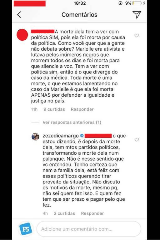 Zezé Di Camargo é criticado após dizer que morte de Marielle Franco se tornou 'palanque político'