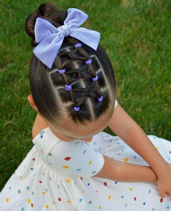 Hairstyles For Children With Elastic Bands Of Different