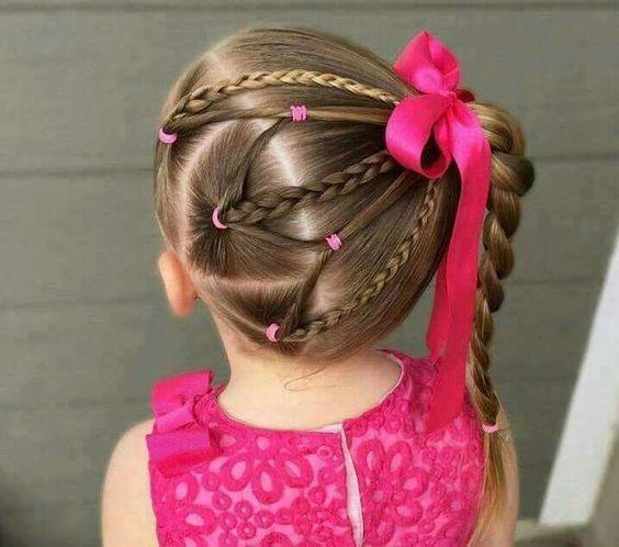 Hairstyles For Children With Elastic Bands Of Different Color