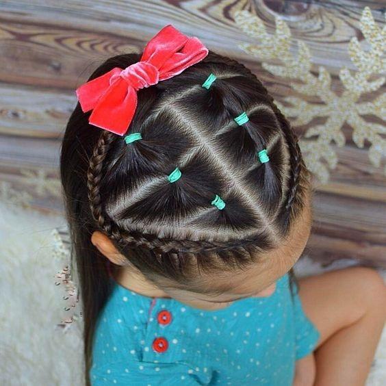 Hairstyles For Children With Elastic Bands Of Different Color