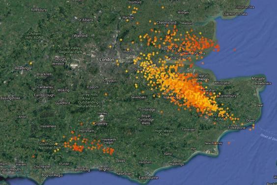 lightning map europe