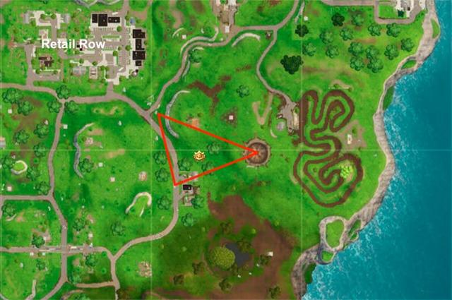 la semaine 8 search between emplacement dans fortnite battle royale est situe juste au sud est de retail row sur le cote est de la carte - point fortnite nord sud est ouest