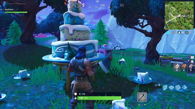 gateau d anniversaire fortnite lonely lodge emplacement - fortnite emplacement gateau d anniversaire