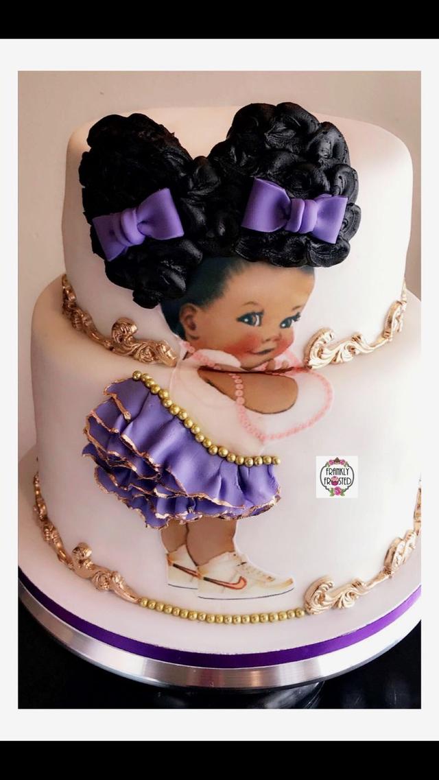 Black girl afro cake