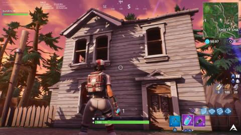 3 fuera de shifty shafts la casa con el estudio en el sotano la pieza esta en el borde de la pantalla verde - piezas fortnite rompecabezas