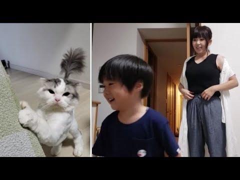 ママたちが帰ってきた時の白ボウズもちとらの様子