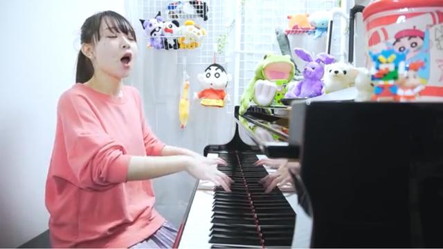 ピアノ クレヨンしんちゃんが湘南乃風の睡蓮花歌ってみた