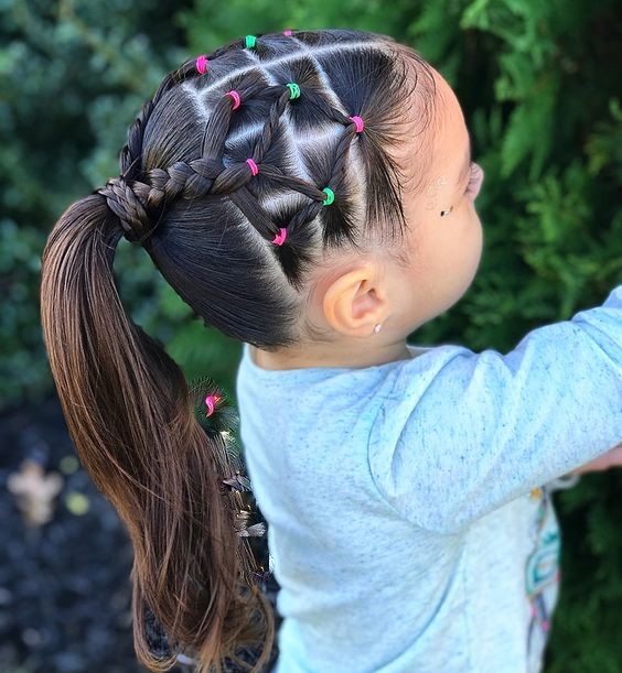 Hairstyle With Elastic Bands For Children A New Trend This