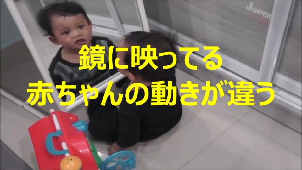 鏡の中の赤ちゃんの動きがちがう恐ろしい映像 恐怖映像